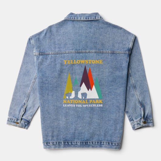 Nationaal park met geelsteen verlaat Nationaal Par Denim Jacket (Achterkant)