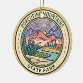 Nationaal Park Michigan Badge Keramisch Ornament (Links)