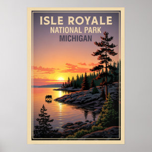 Nationaal park Michigan Isle Royale V02 Poster
