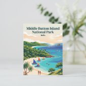 Nationaal park Middle Button Island India Briefkaart (Staand voorkant)