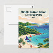 Nationaal park Middle Button Island India Briefkaart (Voorkant / Achterkant)