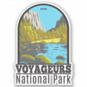 Nationaal park Minnesota Retro Sticker (Voorkant)