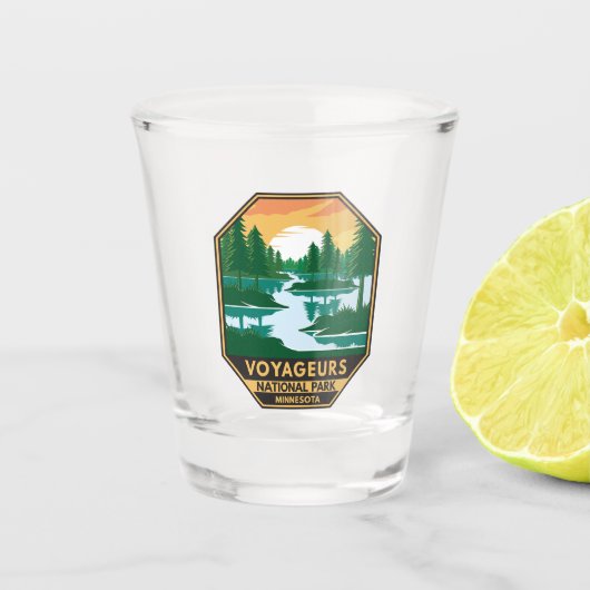 Nationaal Park Minnesota Sunset Embleem Shot Glas (Voorkant)
