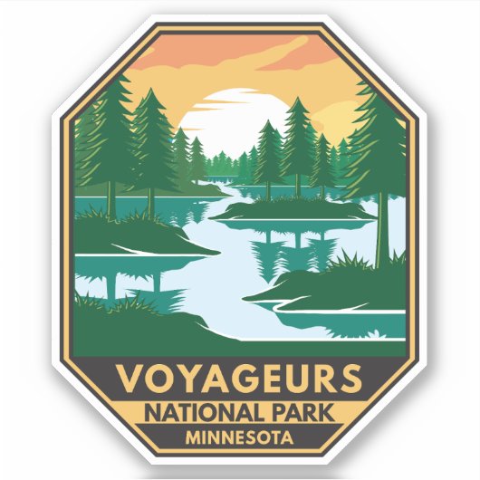 Nationaal Park Minnesota Sunset Embleem Sticker (Voorkant)