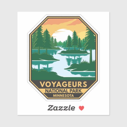 Nationaal Park Minnesota Sunset Embleem Sticker (Vel)