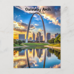 Nationaal park Missouri voor gatewayarch Briefkaart