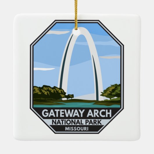 Nationaal park Missouri voor gatewayarch Keramisch Ornament (Achterkant)