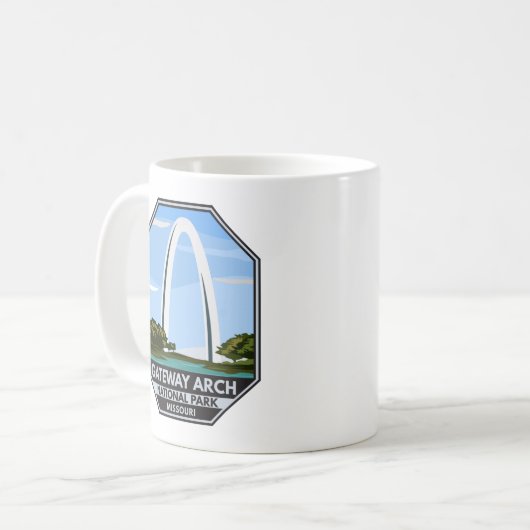 Nationaal park Missouri voor gatewayarch Koffiemok (Voorkant links)