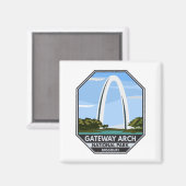 Nationaal park Missouri voor gatewayarch Magneet (Voorkant / Achterkant)