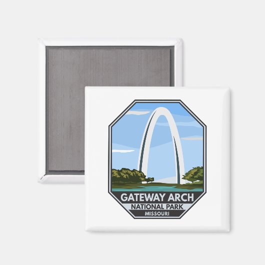 Nationaal park Missouri voor gatewayarch Magneet (Voorkant / Achterkant)