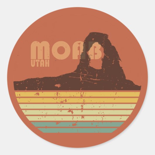 Nationaal park Moab Utah sunset Arches Ronde Sticker (Voorkant)
