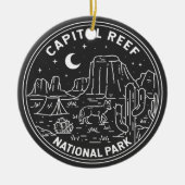 Nationaal park monoline keramisch ornament (Voorkant)