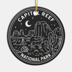 Nationaal park monoline keramisch ornament