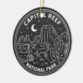 Nationaal park monoline keramisch ornament (Links)