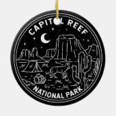 Nationaal park monoline keramisch ornament (Achterkant)