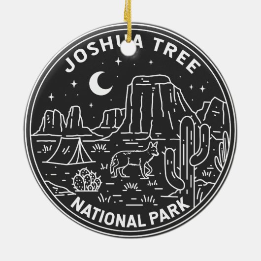 Nationaal Park  monoline Keramisch Ornament (Achterkant)