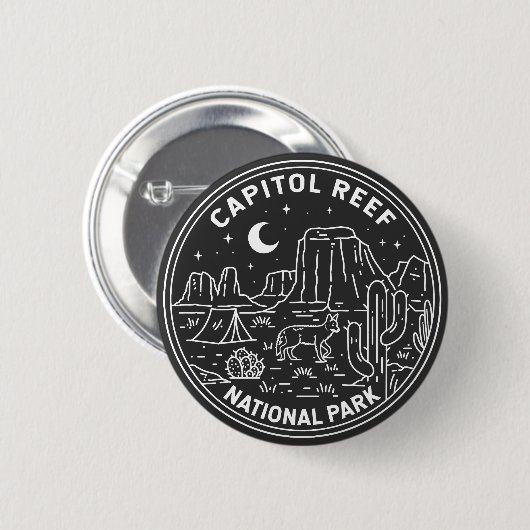 Nationaal park monoline ronde button 5,7 cm (Voorkant /achterkant)
