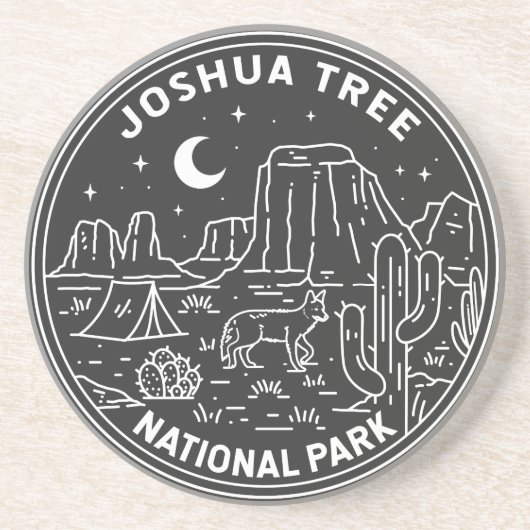 Nationaal Park  monoline Zandsteen Onderzetter (Voorkant)