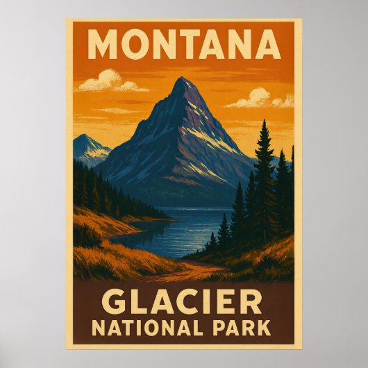 Nationaal park Montana Glacier V01 Poster (Voorkant)