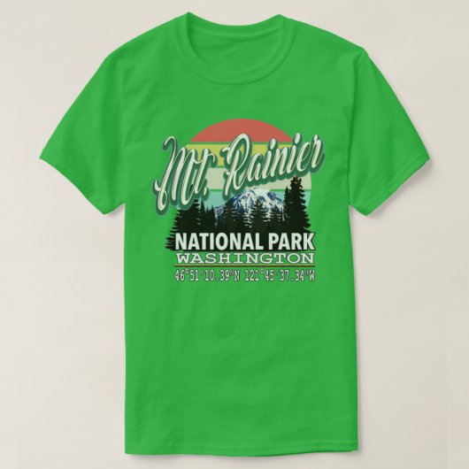 Nationaal park Mount Rainier 15 T-shirt (Design voorkant)