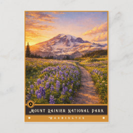 Nationaal park Mount Rainier | Antieke ansichtkaar Briefkaart