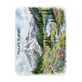 Nationaal Park Mount Rainier Aquarel Kunst Magneet (Verticaal)