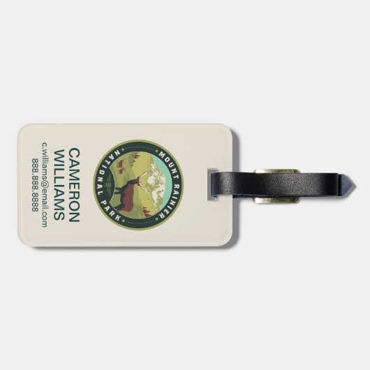 Nationaal park Mount Rainier Bagagelabel (Achterkant horizontaal)