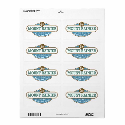 Nationaal park Mount Rainier Etiket (Full Sheet)