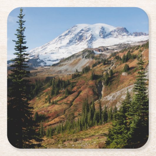 Nationaal park Mount Rainier, herfst Kartonnen Onderzetters (Voorkant)
