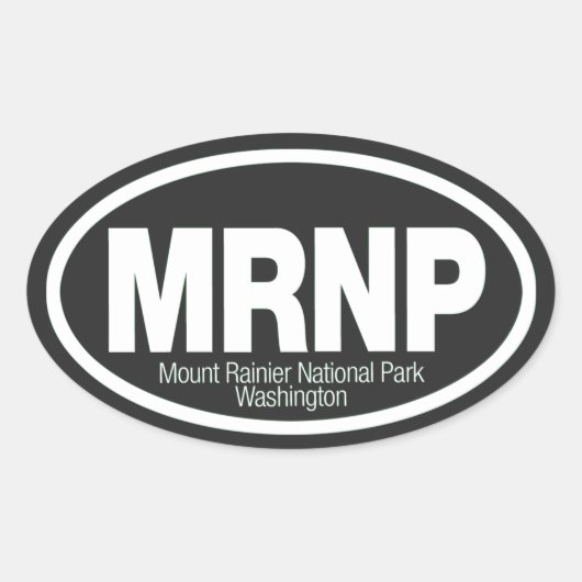 Nationaal park Mount Rainier Ovale Sticker (Voorkant)