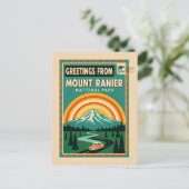Nationaal park Mount Rainier Retro Briefkaart (Staand voorkant)