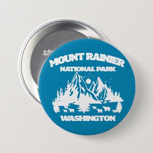 Nationaal park Mount Rainier Ronde Button 7,6 Cm (Voorkant /achterkant)
