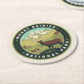 Nationaal park Mount Rainier Ronde Kartonnen Onderzetter (Gebogen)
