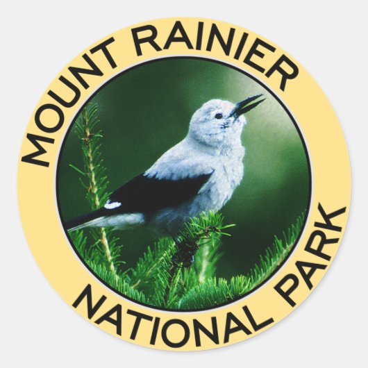 Nationaal park Mount Rainier Ronde Sticker (Voorkant)