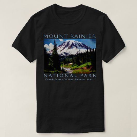 Nationaal park Mount Rainier T-shirt (Design voorkant)