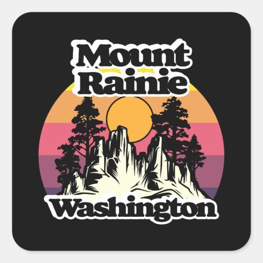 Nationaal park Mount Rainier Vierkante Sticker (Voorkant)