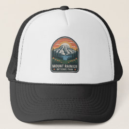 Nationaal Park Mount Rainier Vintage Badge Trucker Pet