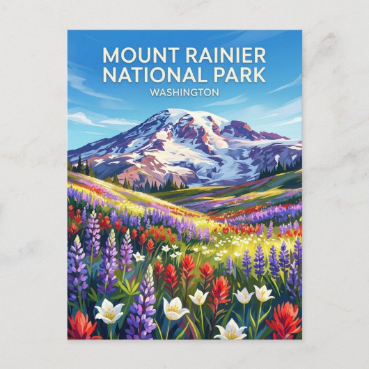 Nationaal park Mount Rainier Washington Briefkaart (Voorkant)