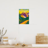 Nationaal park Mount Rainier Washington Retro Poster (Keuken)