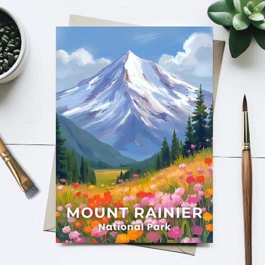 Nationaal park Mount Rainier | Washington Travel Briefkaart