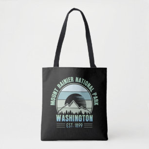 Nationaal park Mount Rainier Washington USA Retro Tote Bag