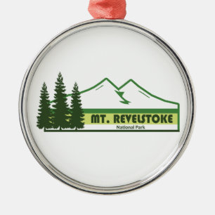Nationaal park Mount Revelstoke Groene Strepen Metalen Ornament