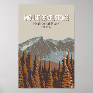 Nationaal park Mount Revelstoke Reis Kunst Vintage Poster