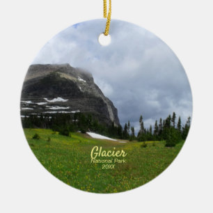 Nationaal park Mountain and Meadow Glacier Photo Keramisch Ornament