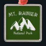 Nationaal park Mt. Rainier Metalen Ornament<br><div class="desc">Op 14.410 voet boven het niveau van het zee,  is de Onderstel Rainier een Amerikaans pictogram en de gletsjerpiek in de aangrenzende V.S.A.</div>