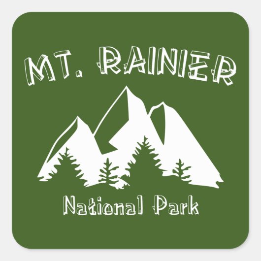 Nationaal park Mt. Rainier Vierkante Sticker (Voorkant)