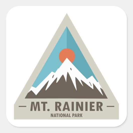 Nationaal park Mt. Rainier Vierkante Sticker (Voorkant)