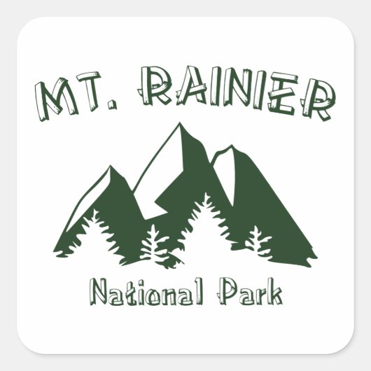 Nationaal park Mt. Rainier Vierkante Sticker (Voorkant)