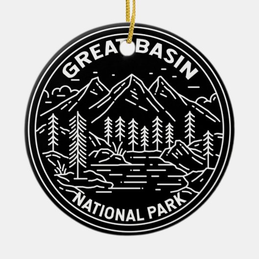 Nationaal park Nevada monoline Keramisch Ornament (Voorkant)