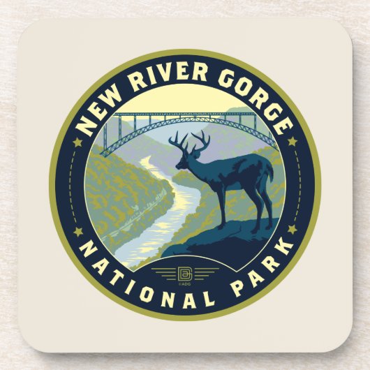 Nationaal Park New River Gorge Bier Onderzetter (Voorkant)